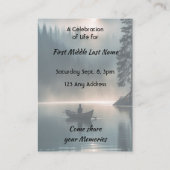 Celebration of Life Service  Wilderness Lake Canoe 名刺 (裏面)