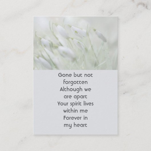  Celebration of Life  Snowdrop Flowers 名刺 (裏面)