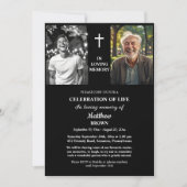 Celebration Of Life Then And Now 2 Photos Funeral 招待状 (正面)