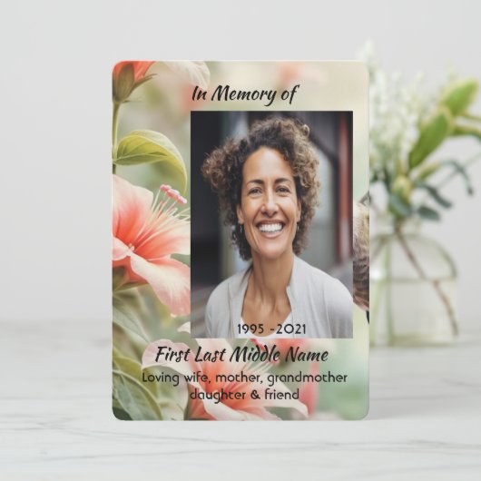 Celebration of Life Tropical Flower Hummingbird 招待状 (スタンド正面)