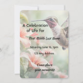Celebration of Life Tropical Flower Hummingbird 招待状 (裏面)