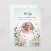 Celebration of Life Wildflowers Hummingbird サンキューカード (正面/裏面)