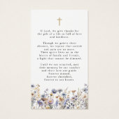 Celebration of Life Wildflowers Photo Prayer Card (裏面)