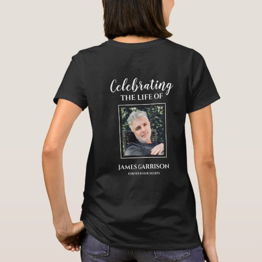 Celebration Of Life With Picture on Back Memorial Tシャツ (裏面)
