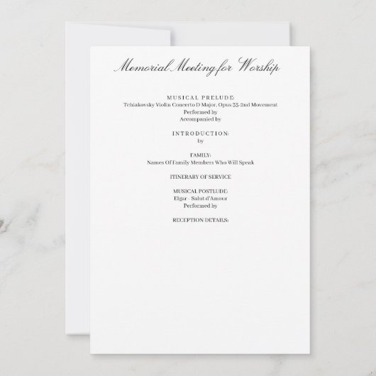 Celebration Program 招待状 (裏面)