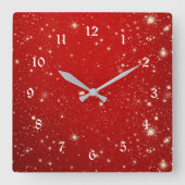 Celebration red スクエア壁時計 (正面)