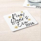 Celebration Stars New Year's Eve Party スクエアペーパーコースター (アングル)