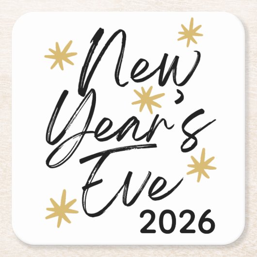 Celebration Stars New Year's Eve Party スクエアペーパーコースター (正面)