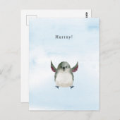 Celebrations Hurray Quote Bird Illustration Card  ポストカード (正面/裏面)