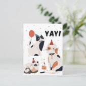 "Celebratory Cats Party Card" ポストカード (スタンド正面)