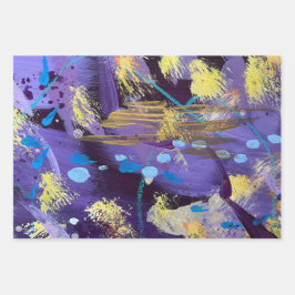 Celebratory Purple and Gold  ラッピングペーパーシート