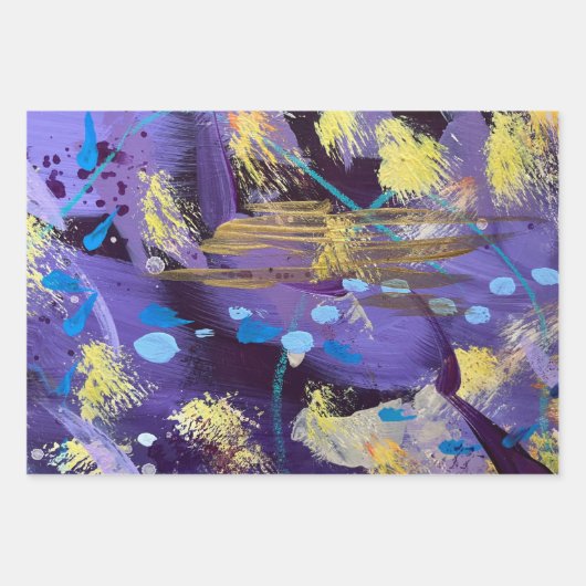 Celebratory Purple and Gold  ラッピングペーパーシート (正面)