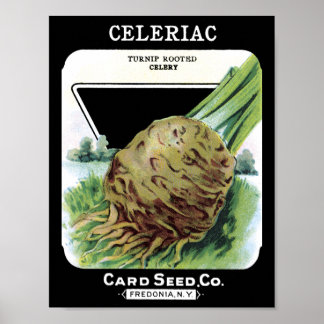 Celeriac Card Seed Co. packet Fredonia, NYヴィンテージ ポスター