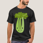 Celery Makes Me Smile Vegetables Leek Healthy Tシャツ (正面)