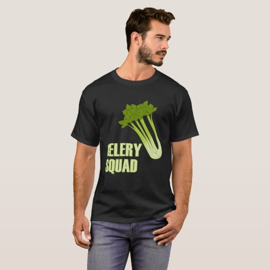 Celery Squad Vegetables Healthy Leeks Tシャツ (正面フル)