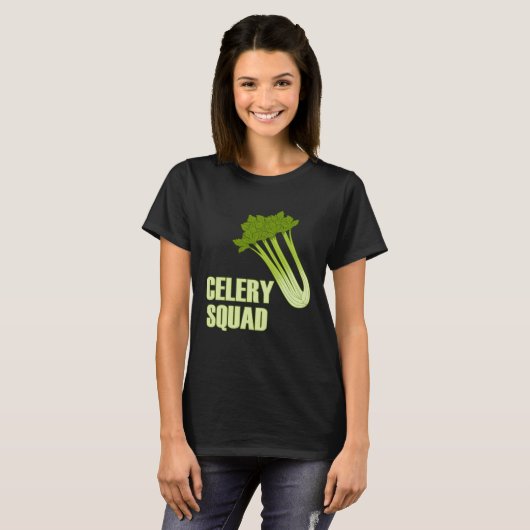 Celery Squad Vegetables Healthy Leeks Tシャツ (正面フル)