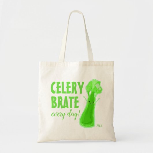 Celerybrate Every Day - Celery Pun トートバッグ (正面)