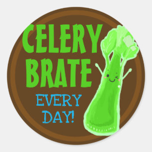 Celerybrate Every Day - Celery Pun ラウンドシール