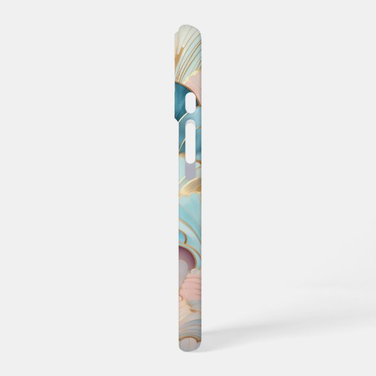 Celeste Deco Luxury Art Deco Teal Gold iPhone 16ケース (左側面)