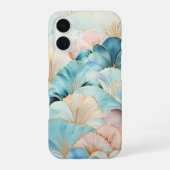 Celeste Deco Luxury Art Deco Teal Gold iPhone 16ケース (裏面)