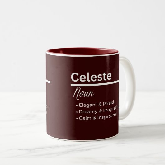 Celeste Personalized Name Coffee Mug ツートーンマグカップ (正面右)
