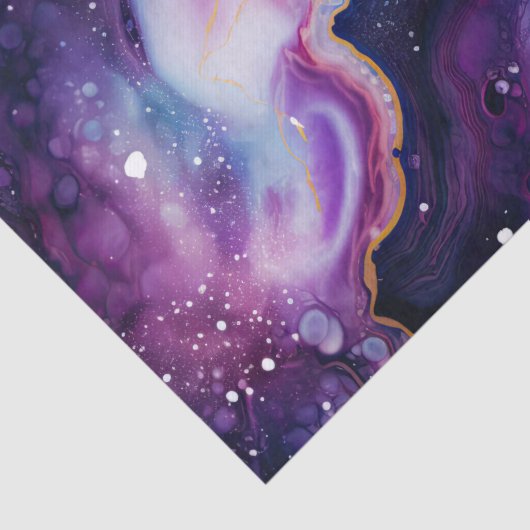 Celestial Agate Abstract Purple Blue Gold Swirls 薄葉紙 (詳細)