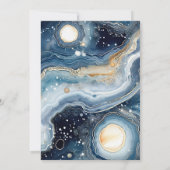 Celestial Agate | Elegant Cosmic Marble Birthday 招待状 (裏面)