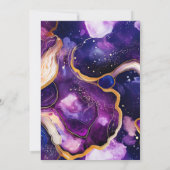 Celestial Agate | Purple Gold Marble Sweet 16 招待状 (裏面)