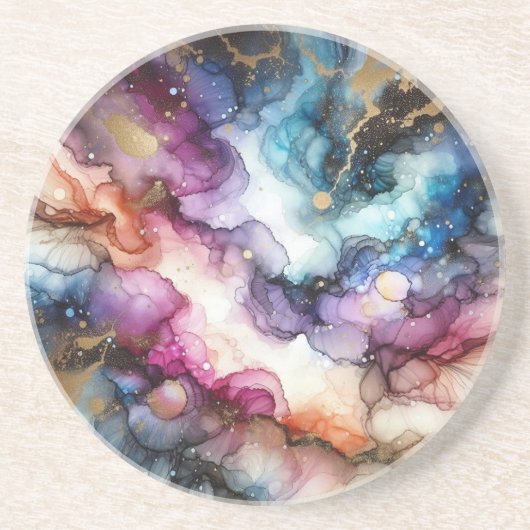 Celestial Alcohol Ink コースター (正面)