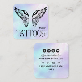 Celestial Angle Tattoo Salon Holographic スクエア名刺