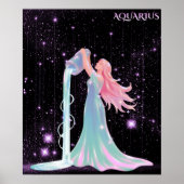 Celestial Aquarius – Astrology Art ポスター (正面)