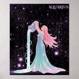 Celestial Aquarius – Astrology Art ポスター