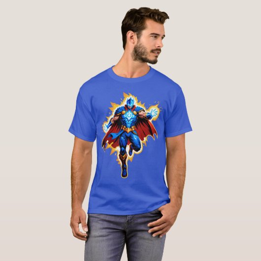 Celestial Arc Knight – Blue Energy Ascension Tシャツ (正面フル)
