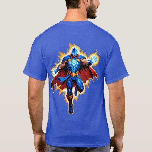 Celestial Arc Knight – Blue Energy Ascension Tシャツ (裏面)