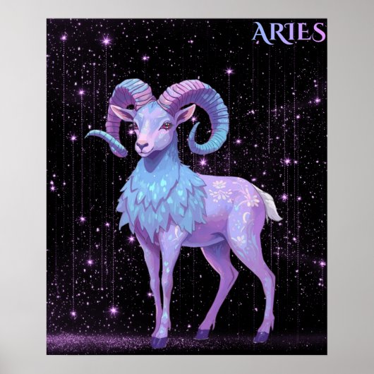 Celestial Aries – Astrology Art ポスター (正面)