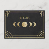 Celestial art deco wedding details card エンクロージャーカード (正面)