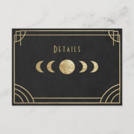 Celestial art deco wedding details card エンクロージャーカード