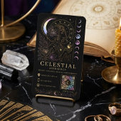 Celestial Astrology Luxury Black Gold QR  名刺
