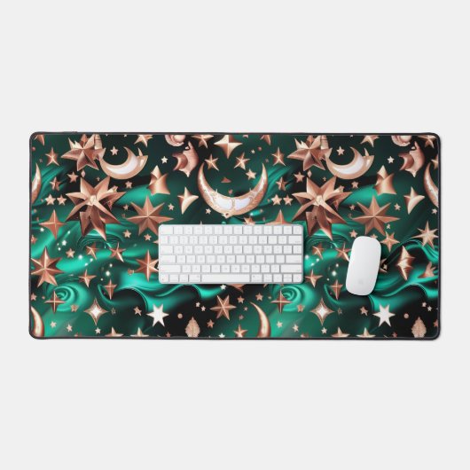 Celestial Astrology – Malachite Green デスクマット (キーボード&マウス)