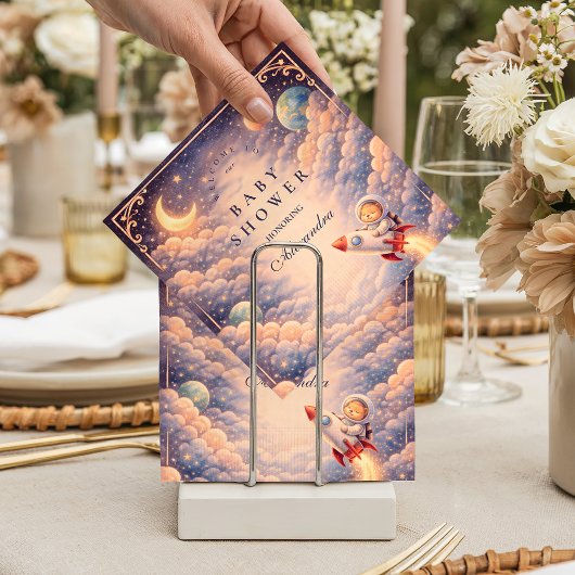 Celestial Astronaut Clouds Baby Shower スタンダードカクテルナプキン