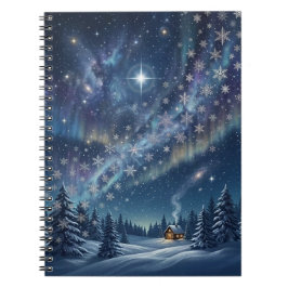 Celestial Aurora & Stars Winter Notebook ノートブック