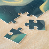 Celestial Azure Guardian Dragon with Glowing Eyes ジグソーパズル (側面)