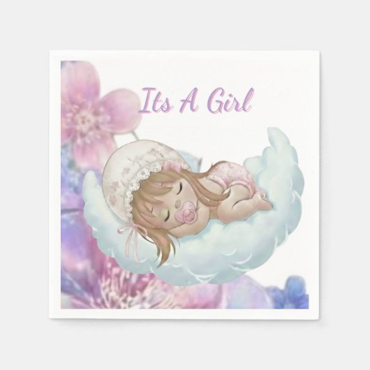 Celestial Baby shower  スタンダードカクテルナプキン (正面)