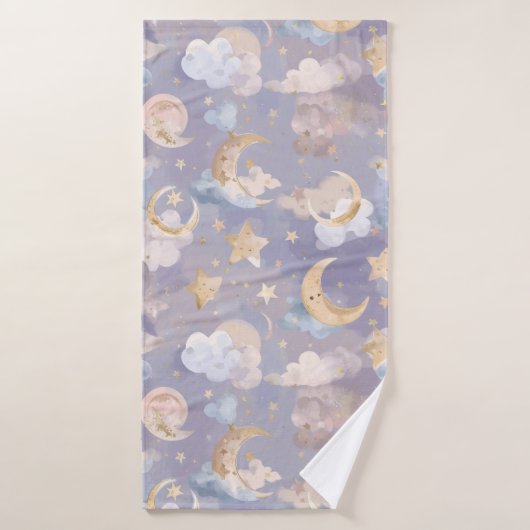 Celestial Baby Towel | Pastel Moons, Stars & Dream バスタオル (バスタオル)