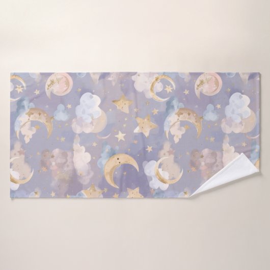 Celestial Baby Towel | Pastel Moons, Stars & Dream バスタオル (バスタオル)