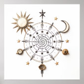 Celestial Balance Mandala Print ポスター (正面)