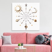 Celestial Balance Mandala Stretched Canvas Print キャンバスプリント (インサイチュ (リビング))