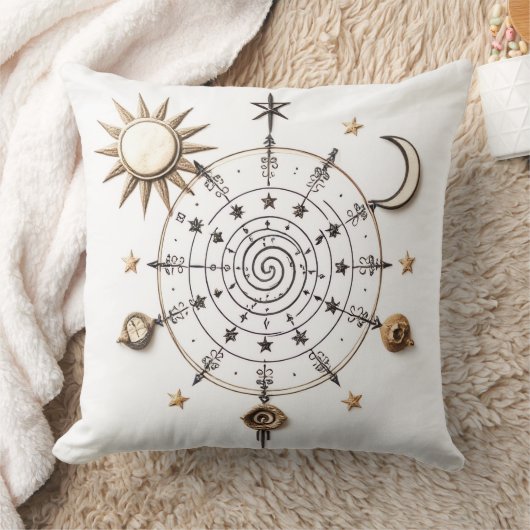 Celestial Balance Throw Pillow クッション (ブランケット)