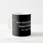 Celestial Best Dad Mug Black Gold Keepsake Gift コーヒーマグカップ (正面左)