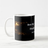Celestial Best Dad Mug Black Gold Keepsake Gift コーヒーマグカップ (左)